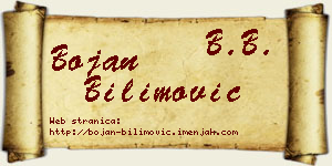 Bojan Bilimović vizit kartica